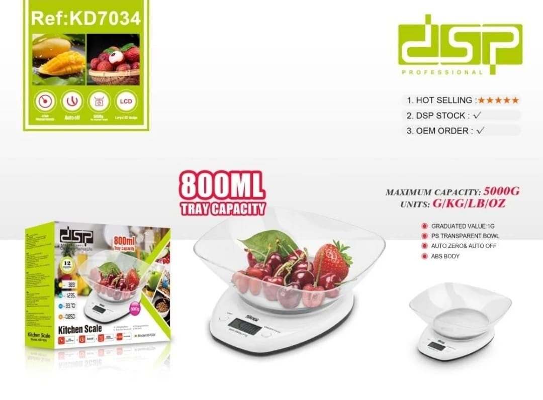 ميزان مطبخ وعاء 800ML ماركة DSP - الصورة 4