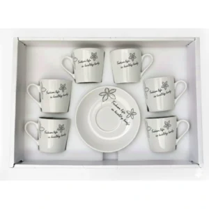 طقم فناجين قهوة فاخر عدد 12 فنجان و 12 تبسية