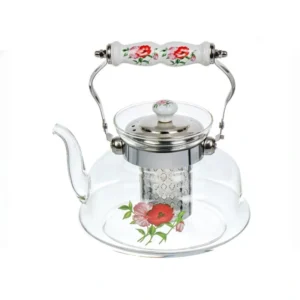 إبريق شاي حراري شفاف فاخر مع مصفاة للشاي