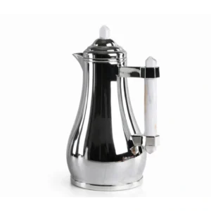 ترمس قهوة فاخر بتصميم استيل ومقبض رخامي