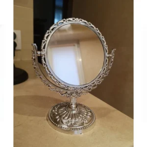 مرآة  بطراز عتيق، إطار معدني فضي