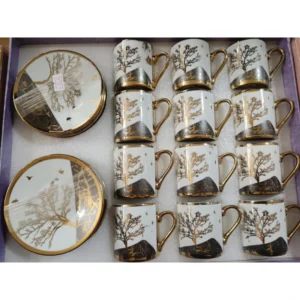 طقم فناجين قهوة عدد 12 فنجان و 12 تبسية