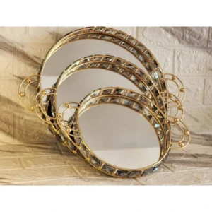 طقم صواني قالب كرستال ثلاثي سطح بلور