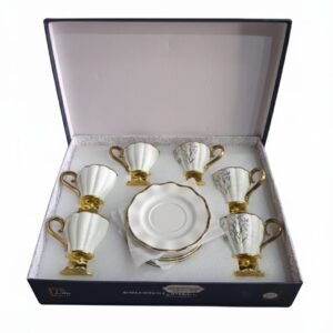 طقم فناجين قهوة فاخر عدد  12 فنجان و 12 تبسية