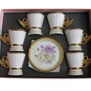 طقم فناجين قهوة فاخر عدد  12 فنجان و 12 تبسية