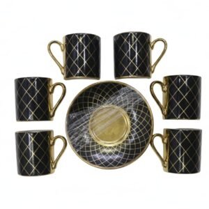 طقم فناجين قهوة  فاخر عدد 12 فنجان و 12 تبسية
