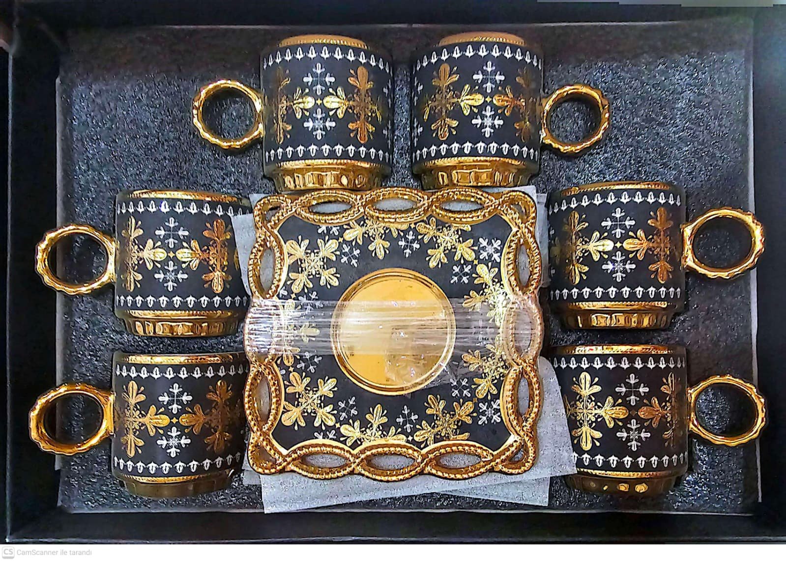 طقم فناجين قهوة فاخر عدد 12 فنجان و 12 تبسية - الصورة 3