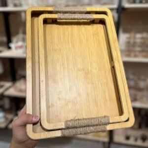 طقم صواني خشبية مجوز عدد 2