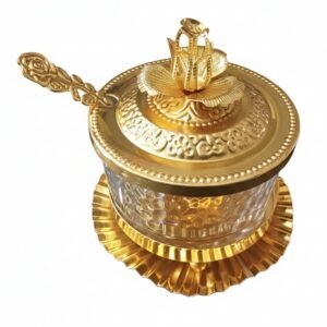 سكرية زجاجية فاخرة بلمسات ذهبية ملكية