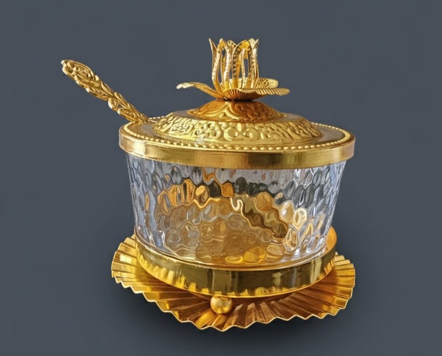 سكرية زجاجية فاخرة بلمسات ذهبية ملكية - الصورة 2