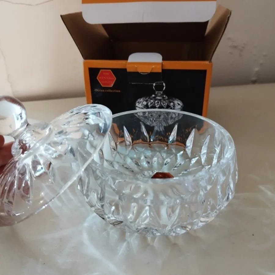 سكرية زجاجية بغطاء شفاف مصنوعة من زجاج - الصورة 2