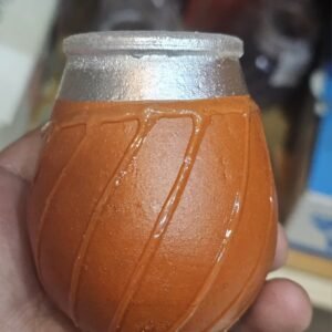 جوزة متة صغيرة ب لونين بني و ازرق