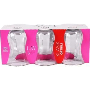 طقم كاسات شاي شفاف حجم صغير عدد 12 كاسة