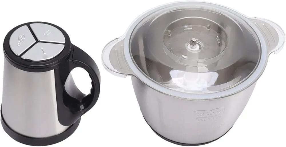 فرامة خضار ولحوم كهربائية وعاء ستانلس ستيل - الصورة 3