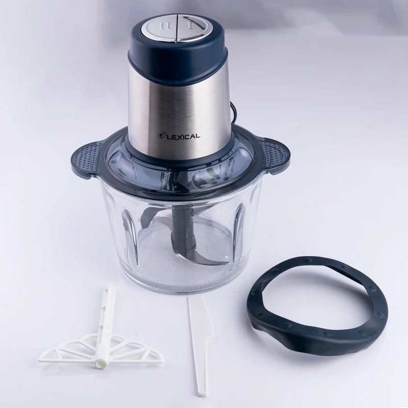 فرامة خضار ولحوم كهربائية وعاء زجاجي - الصورة 4