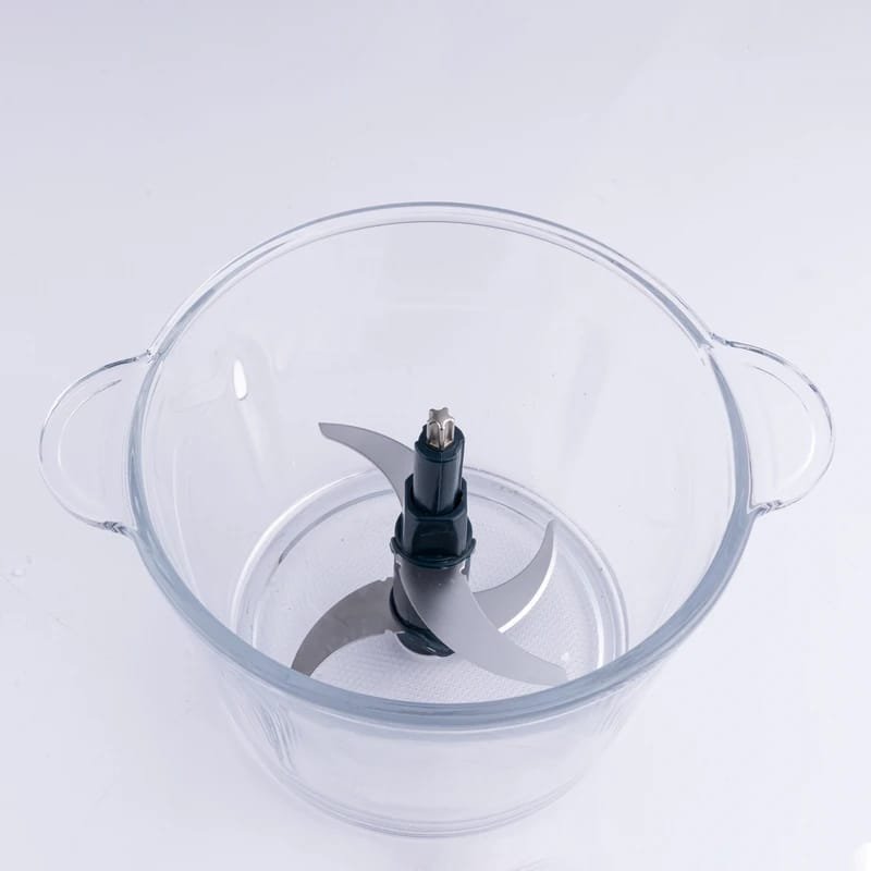 فرامة خضار ولحوم كهربائية وعاء زجاجي - الصورة 3