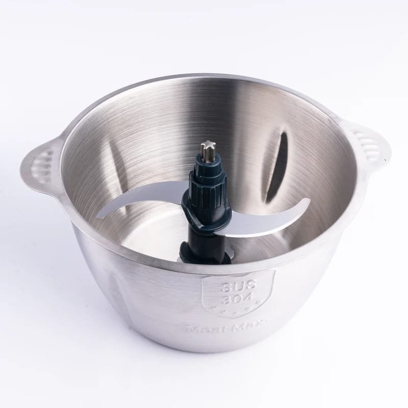 فرامة خضار ولحوم كهربائية وعاء ستانلس ستيل - الصورة 3