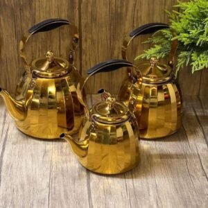 سيري إبريق شاي 1 - 1.5 - 2 لتر بتموجات ذهبية
