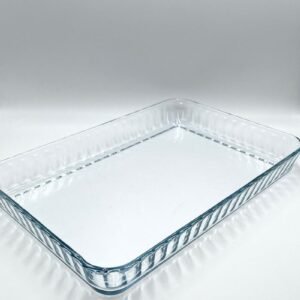 صينية فرن زجاجي مستطيل ، زجاج مقاوم للحرارة