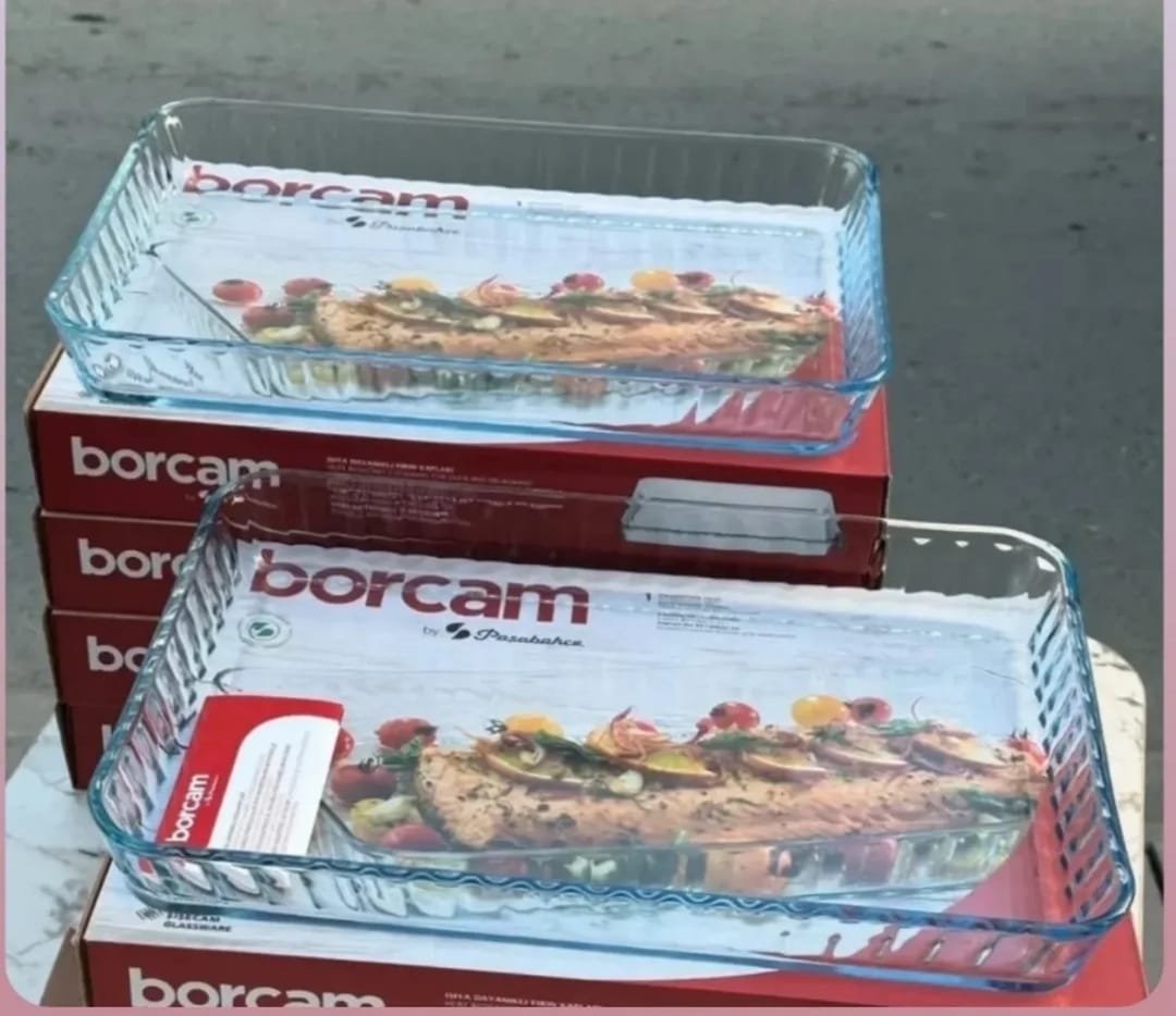 صينية فرن زجاجي مستطيل ، زجاج مقاوم للحرارة - الصورة 2