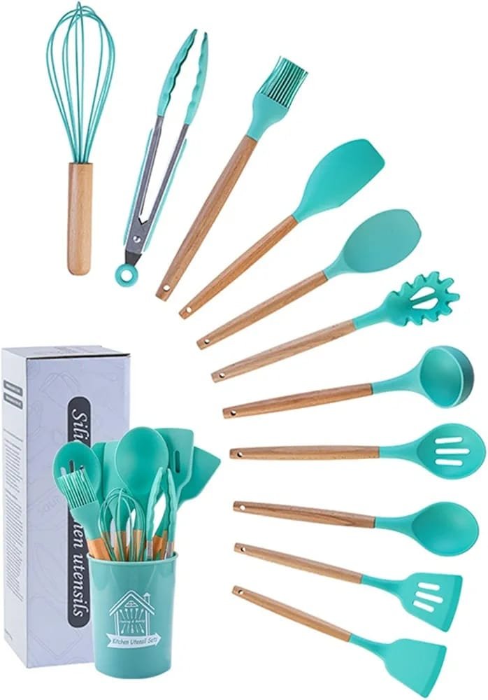 طقم أدوات مطبخ من السيليكون يحوي 12 قطعة - الصورة 3