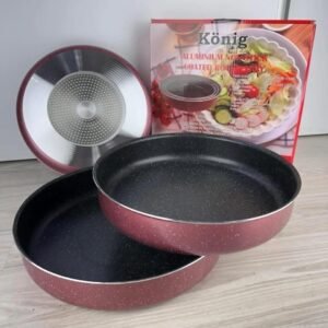 طقم صواني فرن جرانيت دائري مقاسات 28×30×32 سم