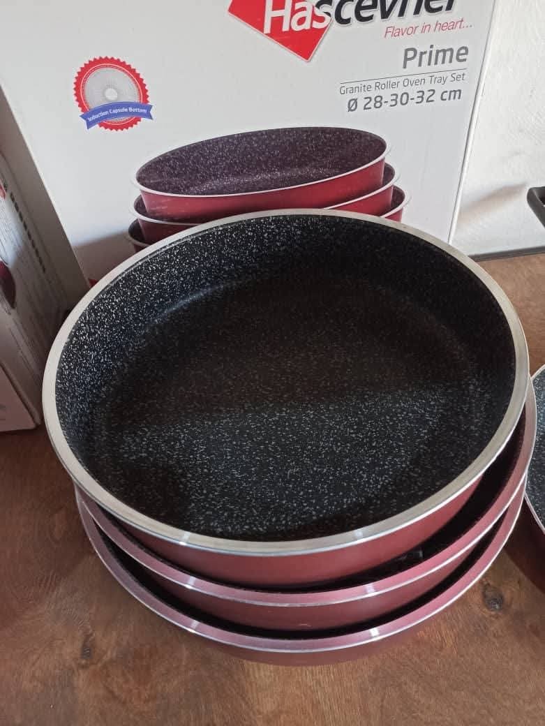 طقم صواني فرن جرانيت دائري مقاسات 28×30×32 سم - الصورة 2