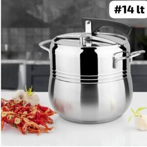 طنجرة ضغط (بخار ) بسعة 14 لتر مناسبة للغاز والليزرية