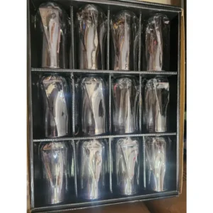 طقم كاسات شراب اسود مموج 12 كاسة