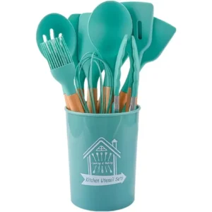 طقم أدوات مطبخ من السيليكون يحوي 12 قطعة