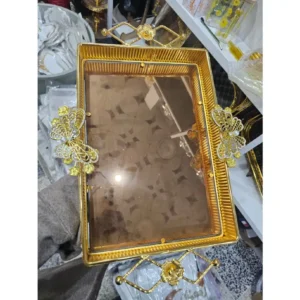 صينية مفردة بأشكال مختلفة بسطح بلوري