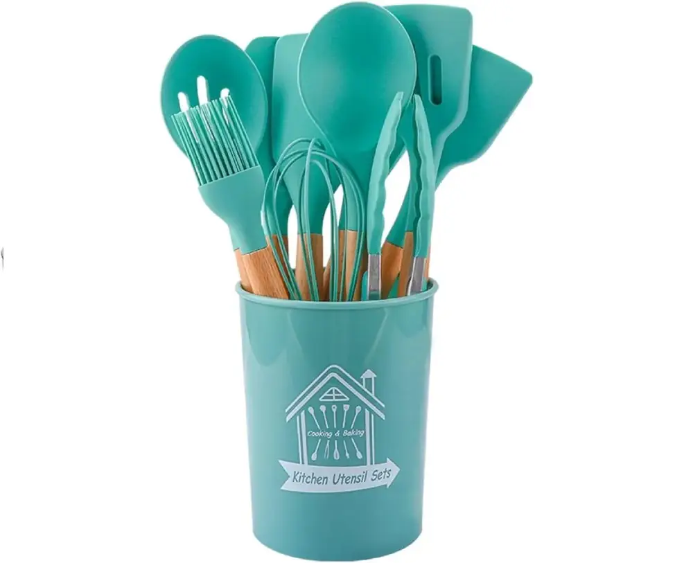 طقم أدوات مطبخ من السيليكون يحوي 12 قطعة