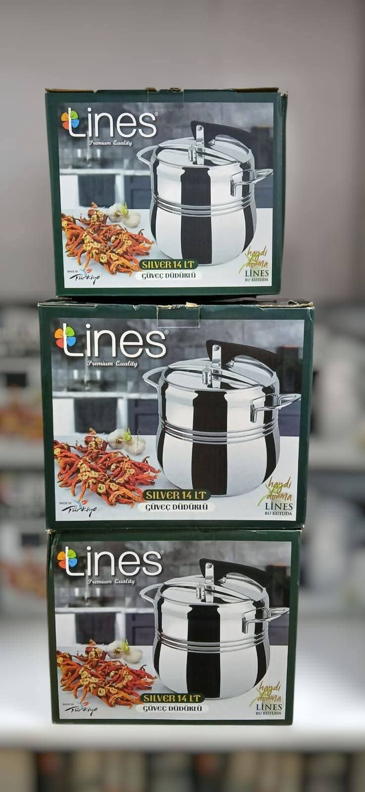 طنجرة ضغط (بخار ) بسعة 14 لتر مناسبة للغاز والليزرية - الصورة 2