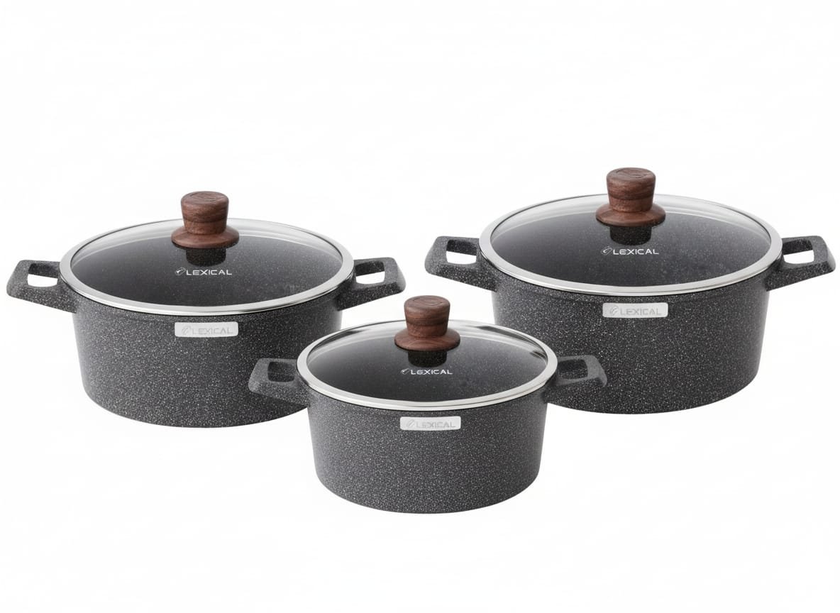 طقم طناجر جرانيت بمقاسات 24/26/28 - الصورة 4