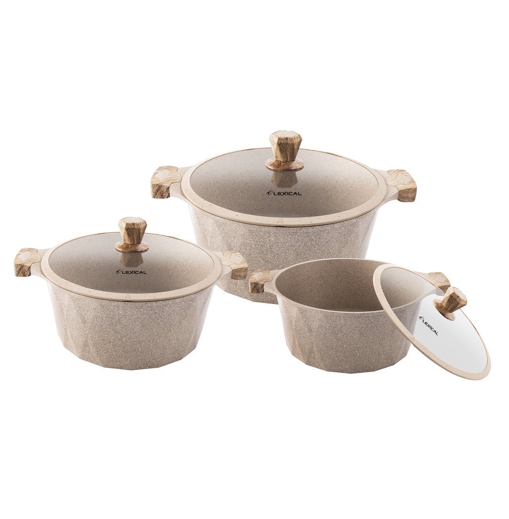 طقم طناجر جرانيت بمقاسات 24/26/28