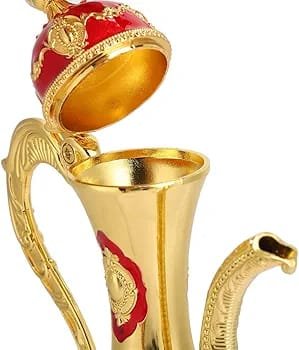 طقم تقديم مياه زمزم والقهوة والشاي يشمل دلة و6 فناجين قاعدة وصينية - الصورة 2