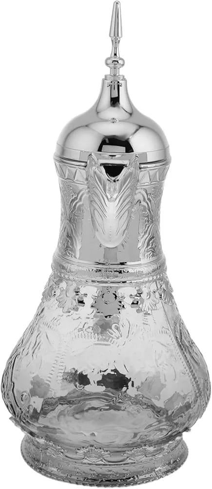 دلة تقديم أنيقة بسعة 1.6 لتر مصنوعة من الزجاج الشفاف - الصورة 4