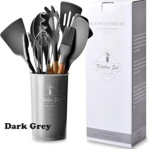 طقم أدوات مطبخ من السيليكون يحوي 12 قطعة