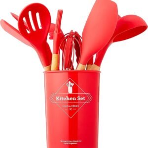 طقم أدوات مطبخ من السيليكون يحوي 12 قطعة