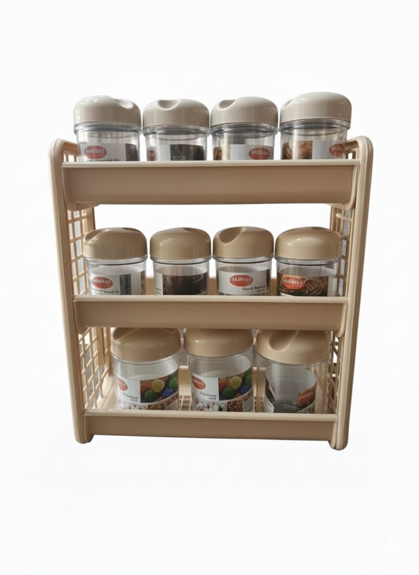 طقم بهارات دائري فاخر مصنوع من بلاستيك متين