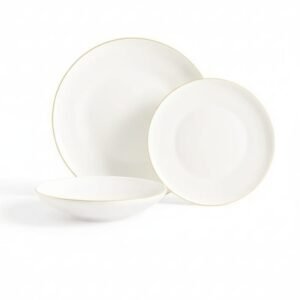 سيري صحون بورسلان 36 قطعة بحواف ذهبية