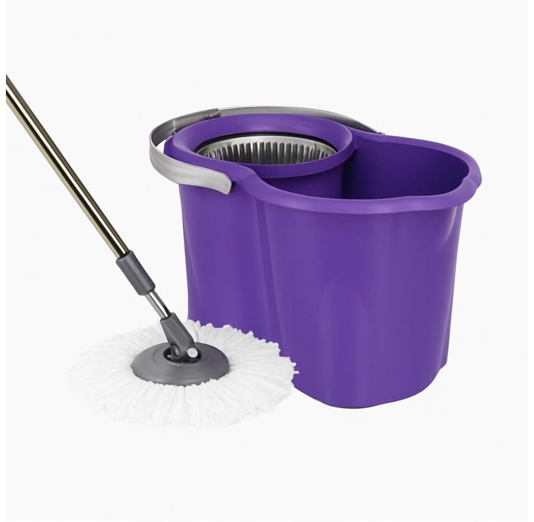 دلو تنظيف مع ممسحة دوّارة بعصر بالطرد المركزي - الصورة 2