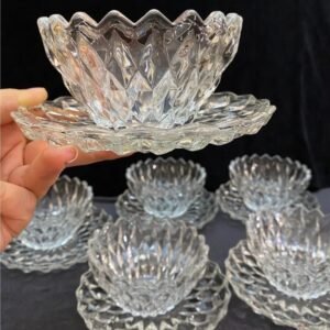 طقم ضيافة  12 قطعة 6 زبادي مع 6 تباسي