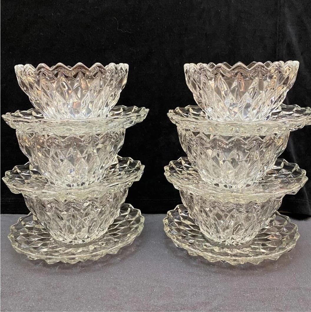 طقم ضيافة 12 قطعة 6 زبادي مع 6 تباسي - الصورة 3