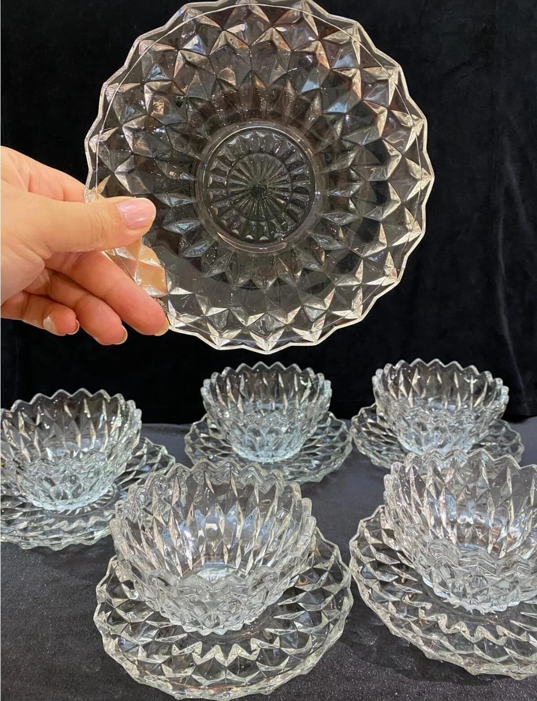 طقم ضيافة 12 قطعة 6 زبادي مع 6 تباسي - الصورة 4