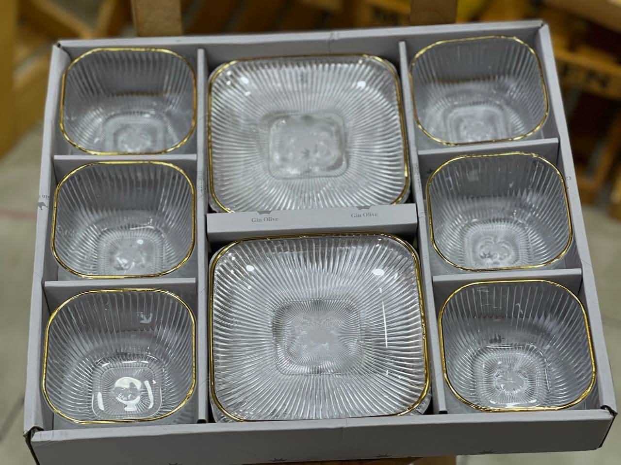 طقم زبادي 6 زبادي كريستال مع 6 تباسي متطابقة - الصورة 3